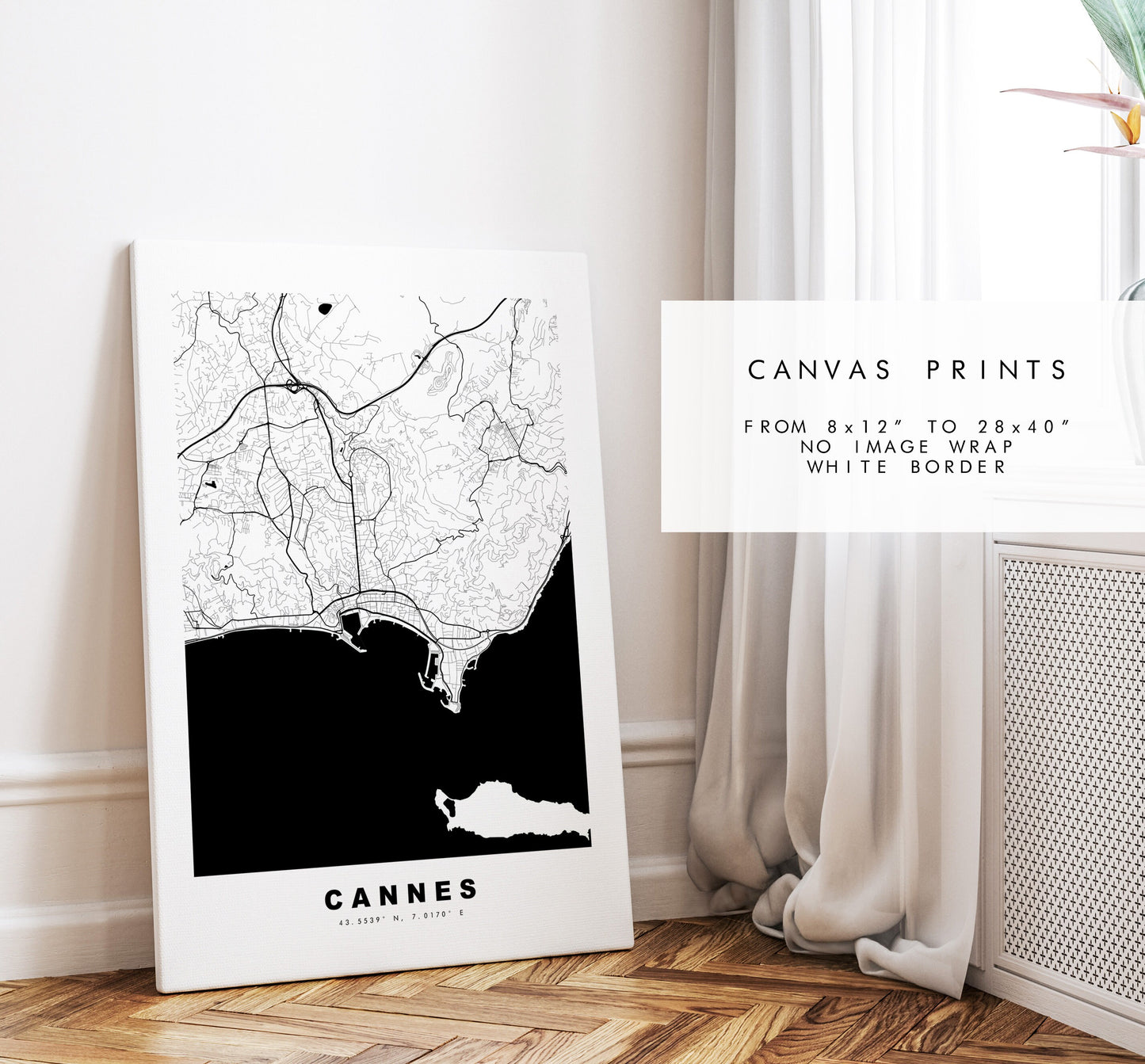 Cannes Map Print - City Map Poster - Map Wall Art - France City Maps - Cannes Print - Cannes Poster - Minimalist City Map - France