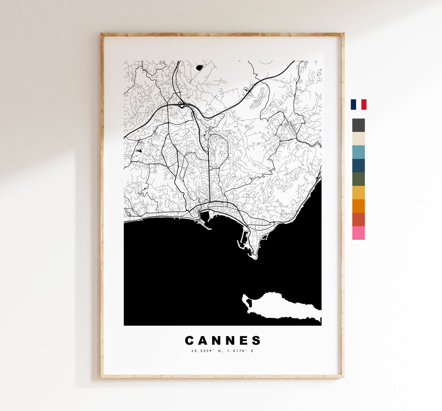 Cannes Map Print - City Map Poster - Map Wall Art - France City Maps - Cannes Print - Cannes Poster - Minimalist City Map - France