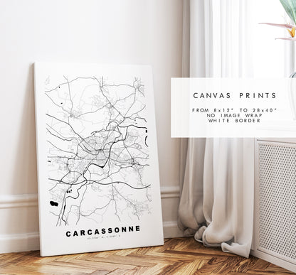 Carcassonne Map Print - City Map Poster - Map Wall Art - France City Maps - Carcassonne Print - Carcassonne Poster - Minimalist City Map