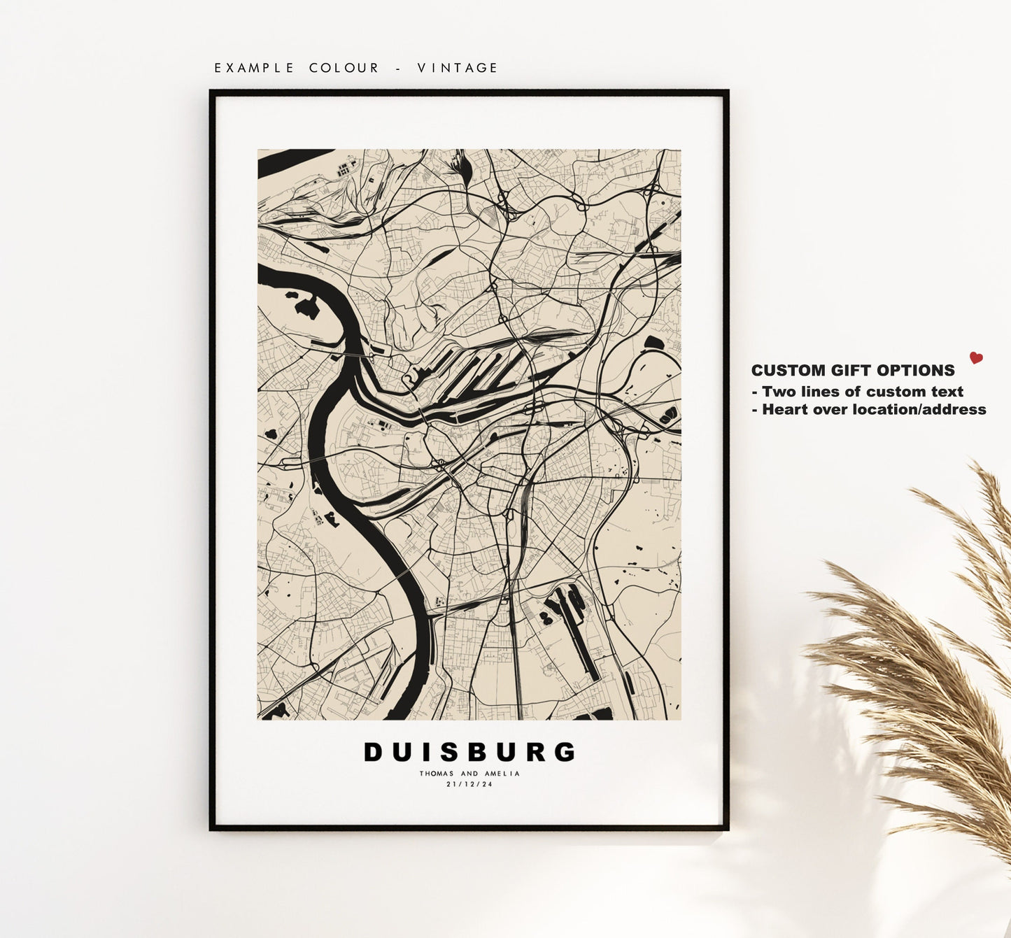 Duisburg Map Print - City Map Poster - Map Wall Art - Germany City Maps - Duisburg Print - Duisburg Poster - Minimalist City Map - Germany