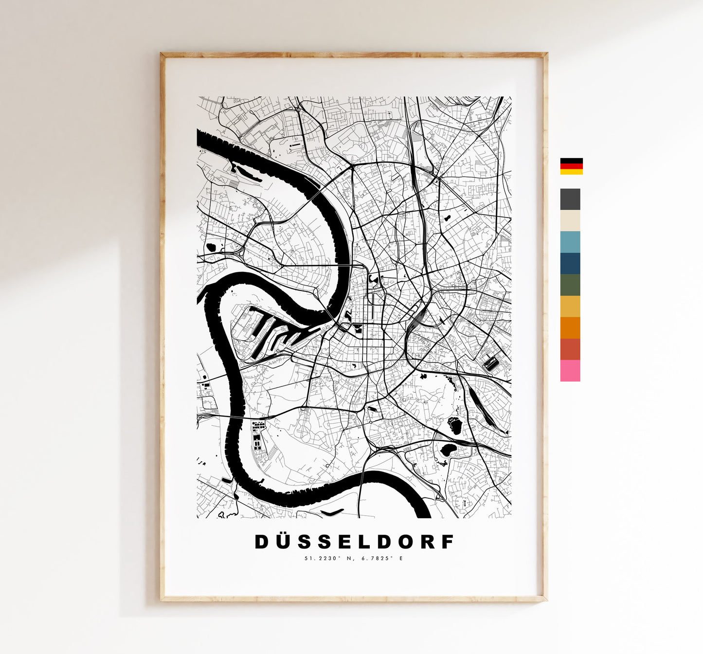 Dusseldorf Map Print - City Map Poster - Map Wall Art - Germany City Maps - Düsseldorf Print - Düsseldorf Poster - Minimalist City Map