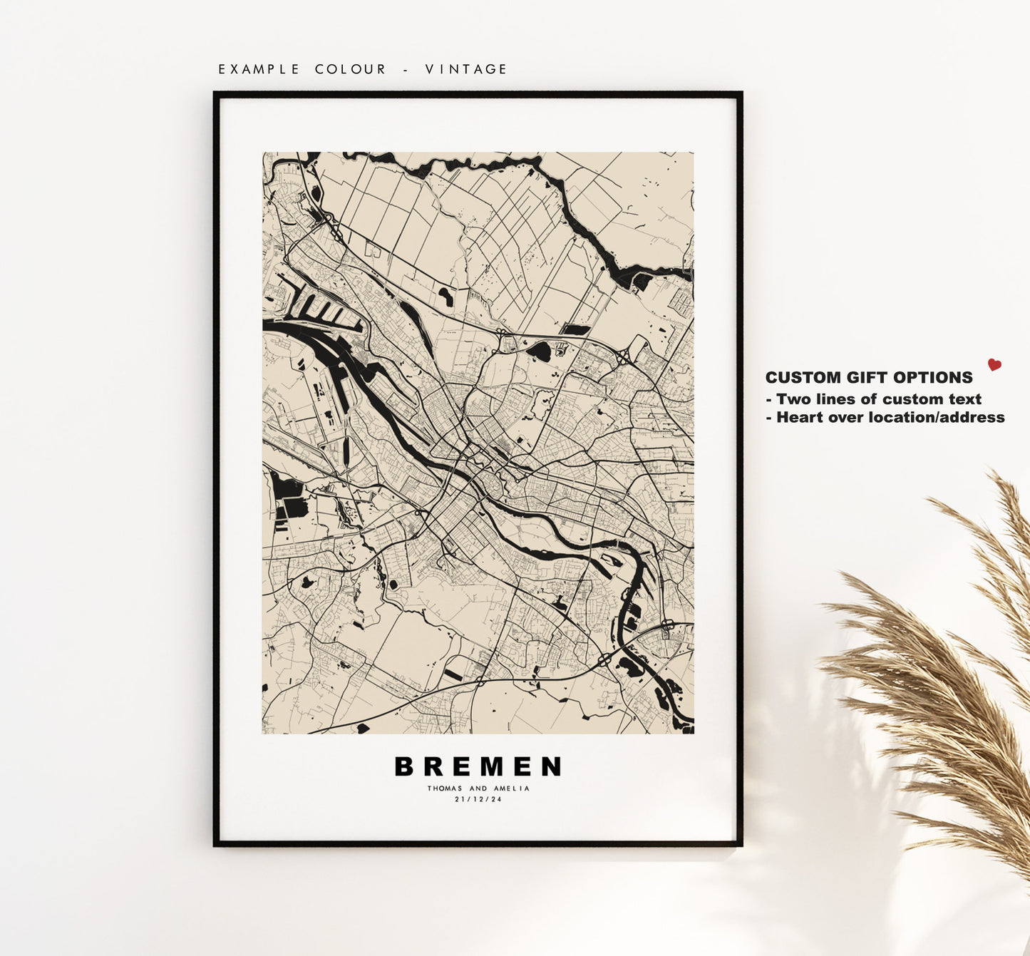 Bremen Map Print - City Map Poster - Map Wall Art - Germany City Maps - Bremen Print - Bremen Poster - Minimalist City Map - Germany