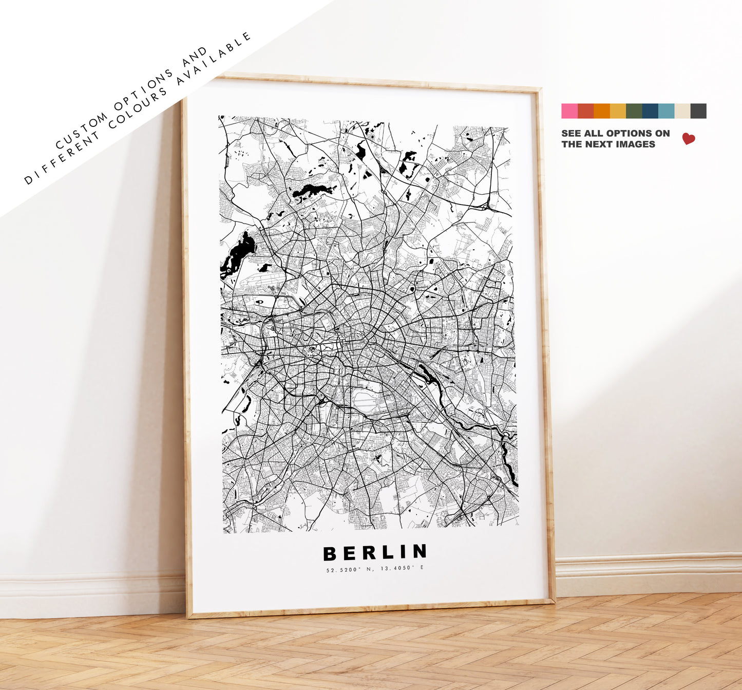 Berlin Map Print - City Map Poster - Map Wall Art - Germany City Maps - Berlin Print - Berlin Poster - Minimalist City Map - Germany