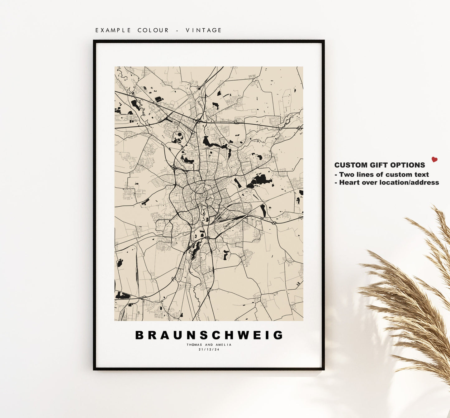 Braunschweig Map Print - City Map Poster - Map Wall Art - Germany City Maps - Braunschweig Print - Braunschweig Poster - Minimalist City Map