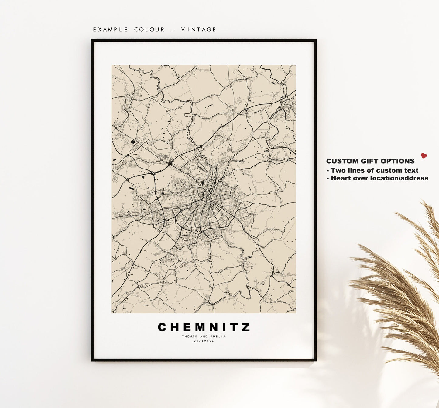 Chemnitz Map Print - City Map Poster - Map Wall Art - Germany City Maps - Chemnitz Print - Chemnitz Poster - Minimalist City Map - Germany