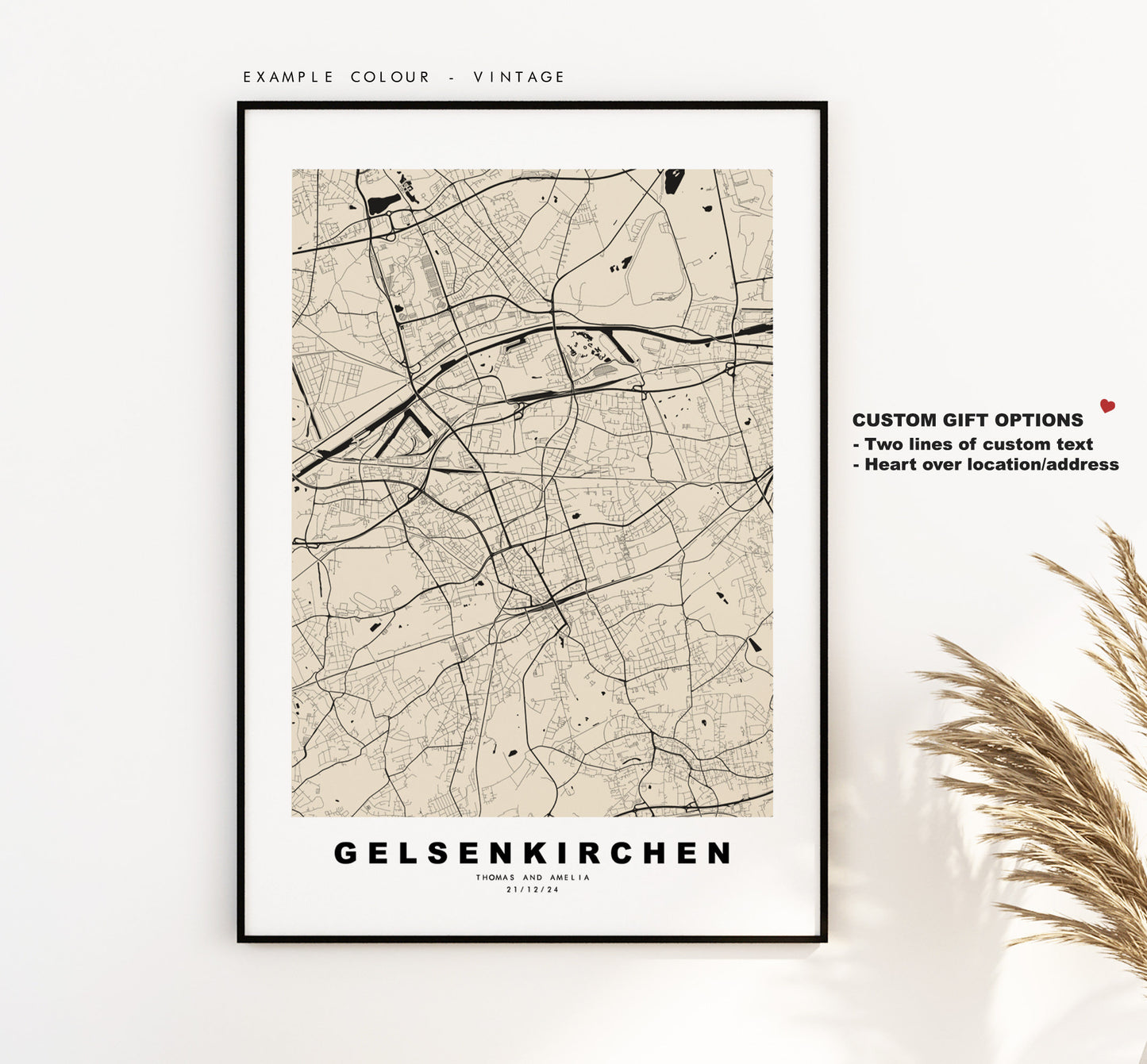 Gelsenkirchen Map Print - City Map Poster - Map Wall Art - Germany City Maps - Gelsenkirchen Print - Poster - Minimalist City Map - Germany