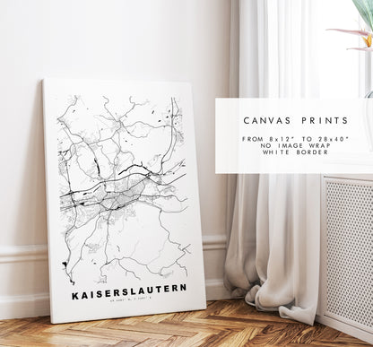 Kaiserslautern Map Print - City Map Poster - Map Wall Art - Germany City Maps - Kaiserslautern Print - Poster - Minimalist City Map