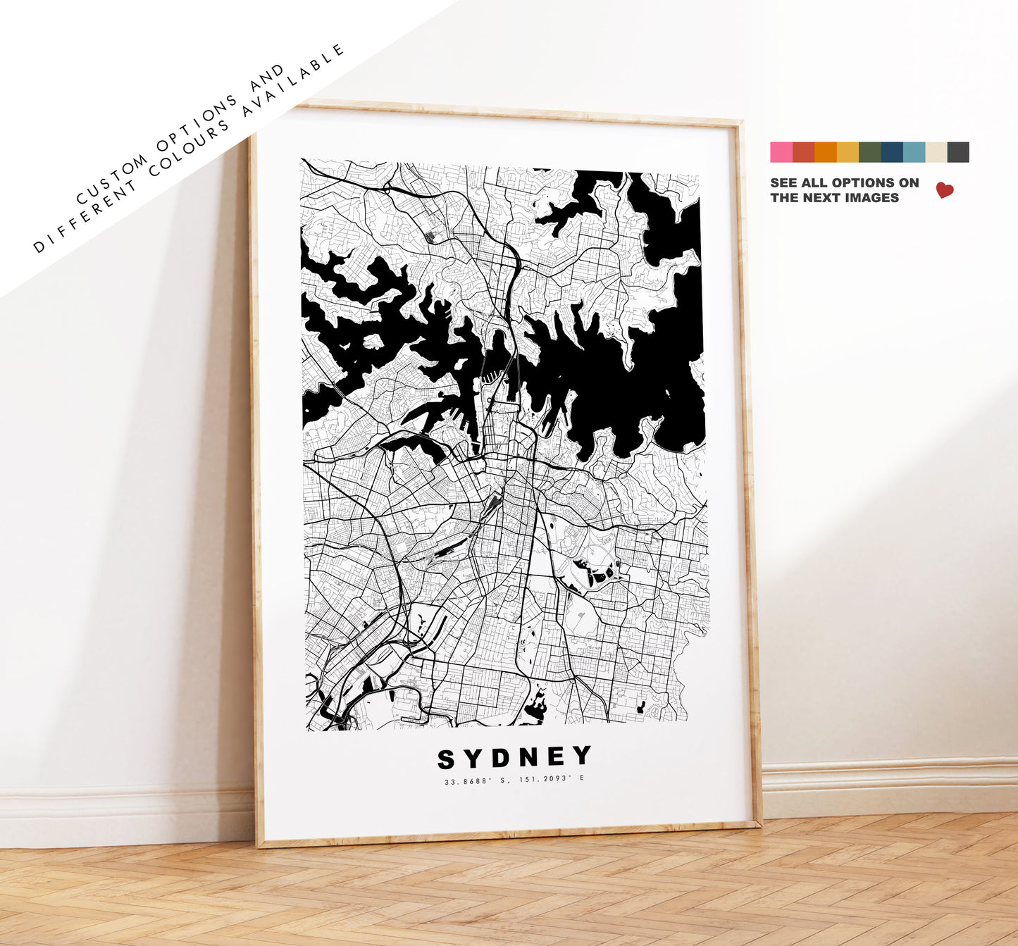 Sydney Map Print - City Map Poster - Map Wall Art - Australia City Maps - Sydney Print - Sydney Poster - Minimalist City Map - Australia