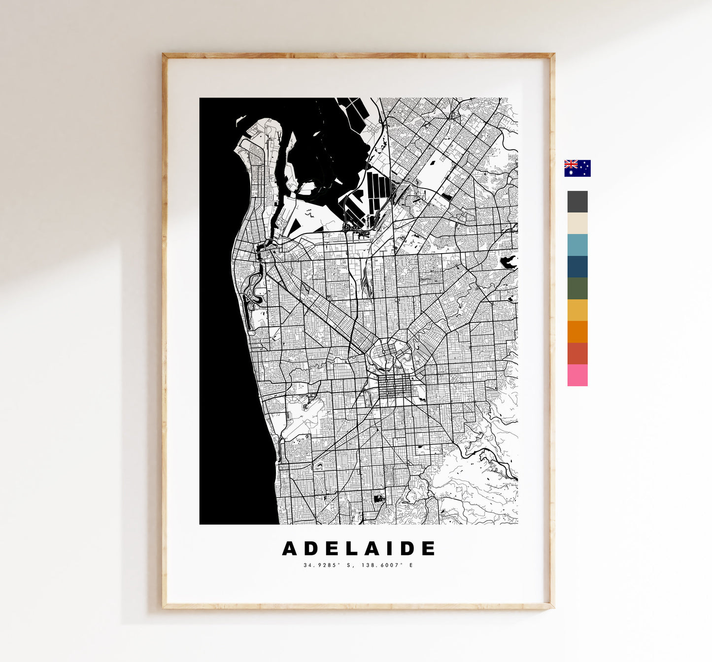 Adelaide Map Print - City Map Poster - Map Wall Art - Australia City Maps - Adelaide Print - Adelaide Poster - Minimalist City Map