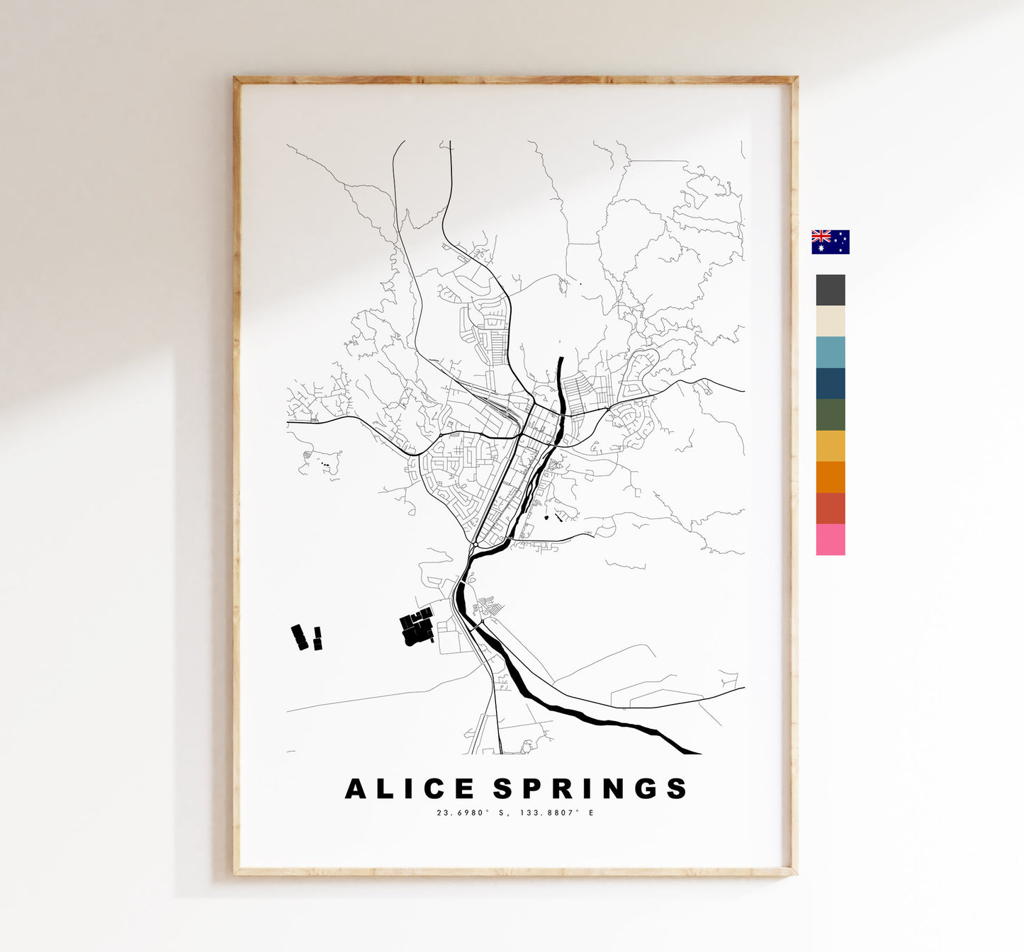 Alice Springs Map Print - City Map Poster - Map Wall Art - Australia City Maps - Alice Springs Print - Poster - Minimalist City Map