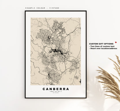 Canberra Map Print - City Map Poster - Map Wall Art - Australia City Maps - Canberra Print - Canberra Poster - Minimalist City Map