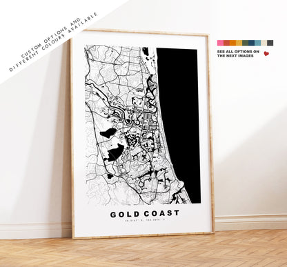 Gold Coast Map Print - City Map Poster - Map Wall Art - Australia City Maps - Gold Coast Print - Gold Coast Poster - Minimalist City Map