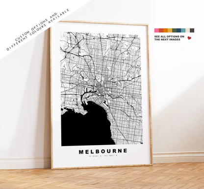 Melbourne Map Print - City Map Poster - Map Wall Art - Australia City Maps - Melbourne Print - Melbourne Poster - Minimalist City Map