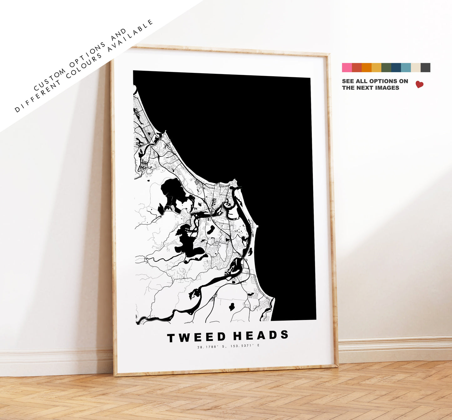 Tweed Heads Map Print - City Map Poster - Map Wall Art - Australia City Maps - Tweed Heads Print - Poster - Minimalist City Map - Australia