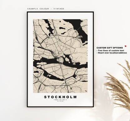 Stockholm Map Print - City Map Poster - Map Wall Art - Sweden City Maps - Stockholm Print - Stockholm Poster - Minimalist City Map - Sweden