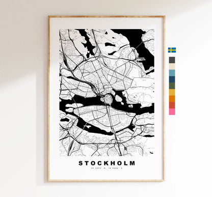 Stockholm Map Print - City Map Poster - Map Wall Art - Sweden City Maps - Stockholm Print - Stockholm Poster - Minimalist City Map - Sweden