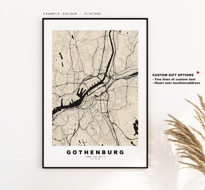 Gothenburg Map Print - City Map Poster - Map Wall Art - Sweden City Maps - Gothenburg Print - Gothenburg Poster - Minimalist City Map