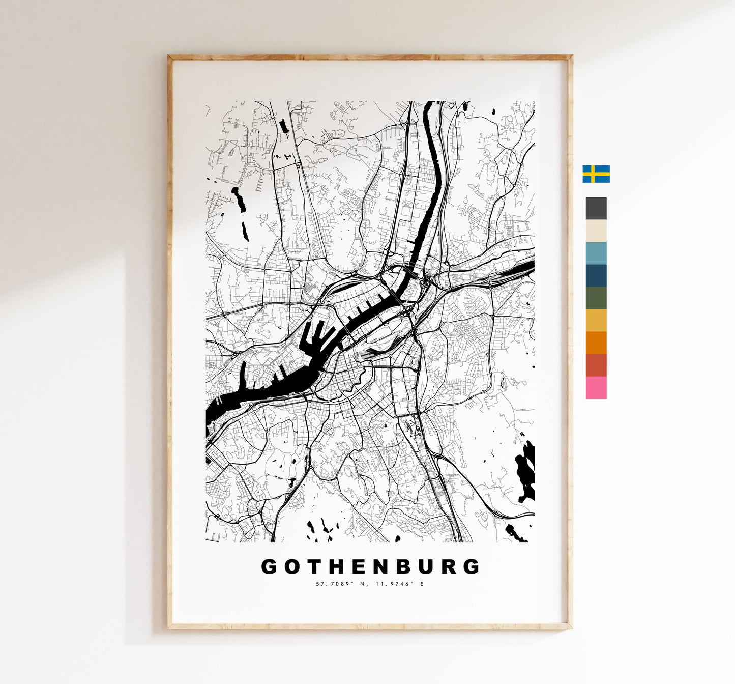 Gothenburg Map Print - City Map Poster - Map Wall Art - Sweden City Maps - Gothenburg Print - Gothenburg Poster - Minimalist City Map