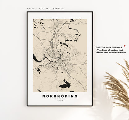 Norrkoping Map Print - City Map Poster - Map Wall Art - Sweden City Maps - Norrköping Print - Norrköping Poster - Minimalist City Map