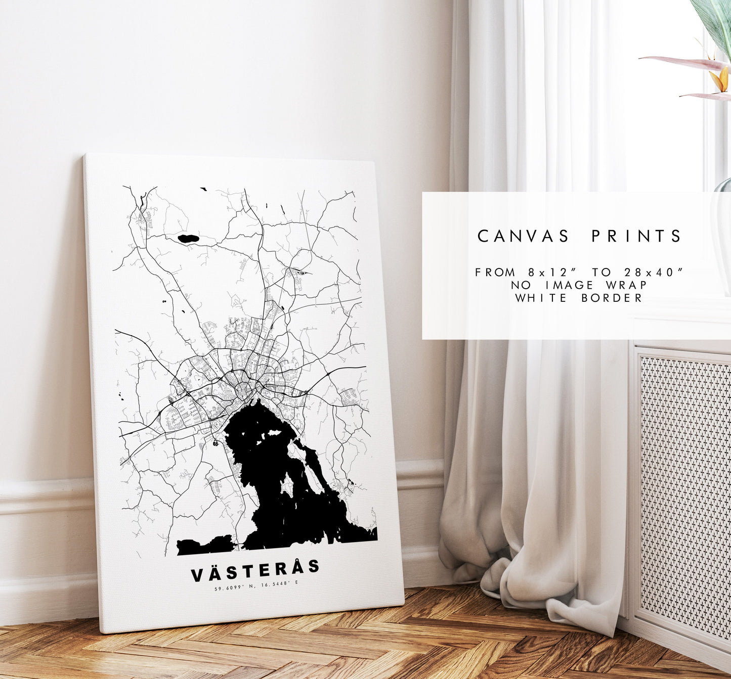 Vasteras Map Print - City Map Poster - Map Wall Art - Sweden City Maps - Västerås Print - Västerås Poster - Minimalist City Map - Sweden