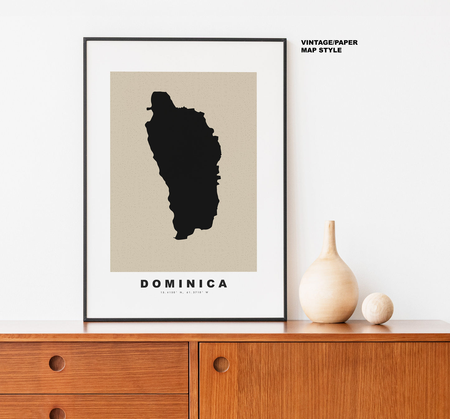 Dominica Map Print - Personalised Map Gift - Framed or Canvas Options Available - Custom Text Options - Personalised Gift - Carribean