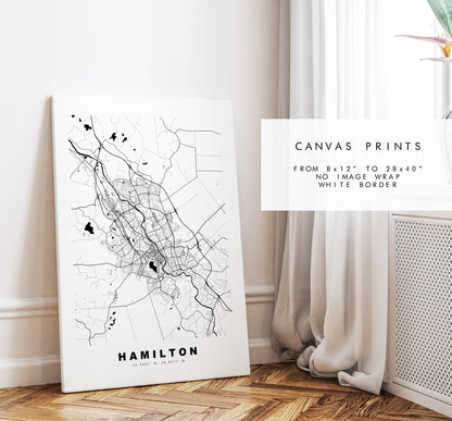 Hamilton Map Print - City Map Poster - Map Wall Art - New Zealand City Maps - Hamilton Print - Hamilton Poster - Minimalist City Map