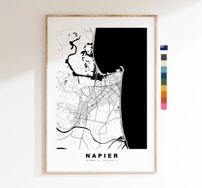 Napier Map Print - City Map Poster - Map Wall Art - New Zealand City Maps - Napier Print - Napier Poster - Minimalist City Map