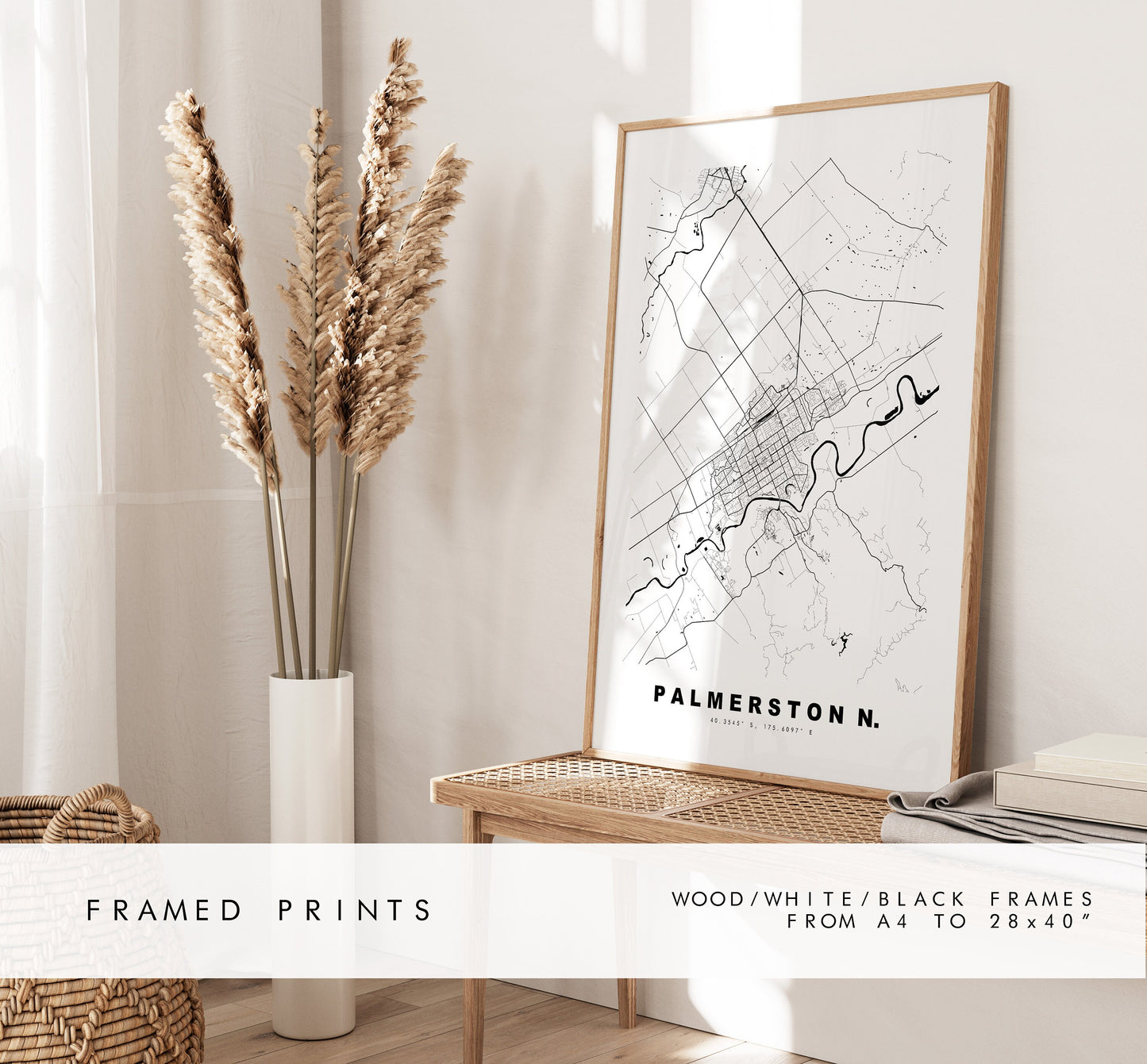 Palmerston North Map Print - City Map Poster - Map Wall Art - New Zealand City Maps - Palmerston Print - Poster - Minimalist City Map