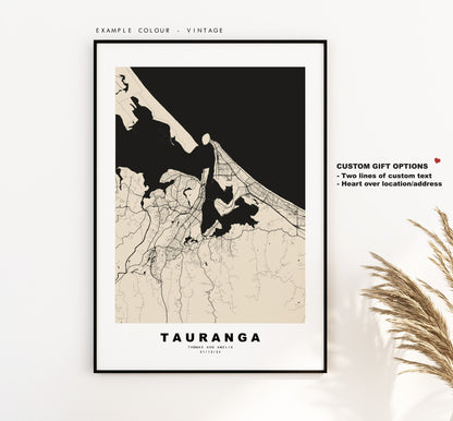 Tauranga Map Print - City Map Poster - Map Wall Art - New Zealand City Maps - Tauranga Print - Tauranga Poster - Minimalist City Map