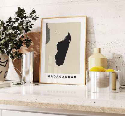 Madagascar Map Print - Personalised Map Gift - Framed or Canvas Options Available - Custom Text Options - Personalised Gift - Africa