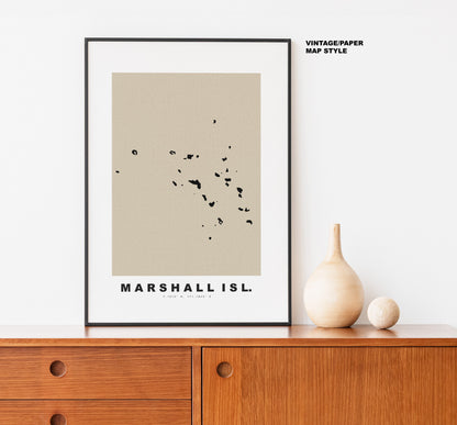 Marshall Islands Map Print - Personalised Map Gift - Framed or Canvas Options Available - Custom Text Options - Personalised Gift - Oceania