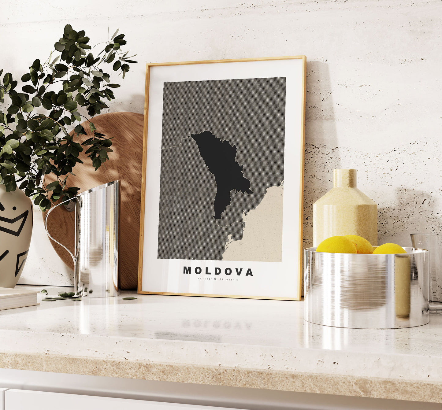 Moldova Map Print - Personalised Map Gift - Framed or Canvas Options Available - Custom Text Options - Personalised Gift - Europe