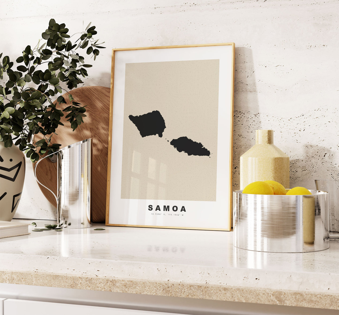 Samoa Map Print - Personalised Map Gift - Framed or Canvas Options Available - Custom Text Options - Personalised Gift - Oceania