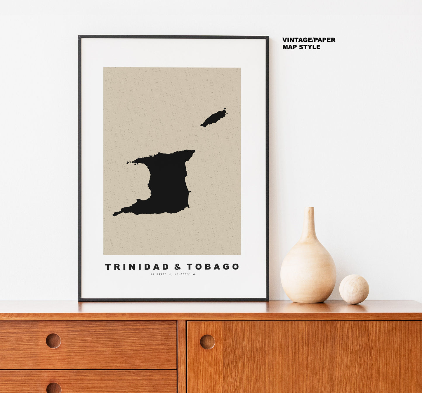 Trinidad and Tobago Map Print - Personalised Map Gift - Framed or Canvas Options Available - Custom Text Options - Personalised Gift - Caribbean