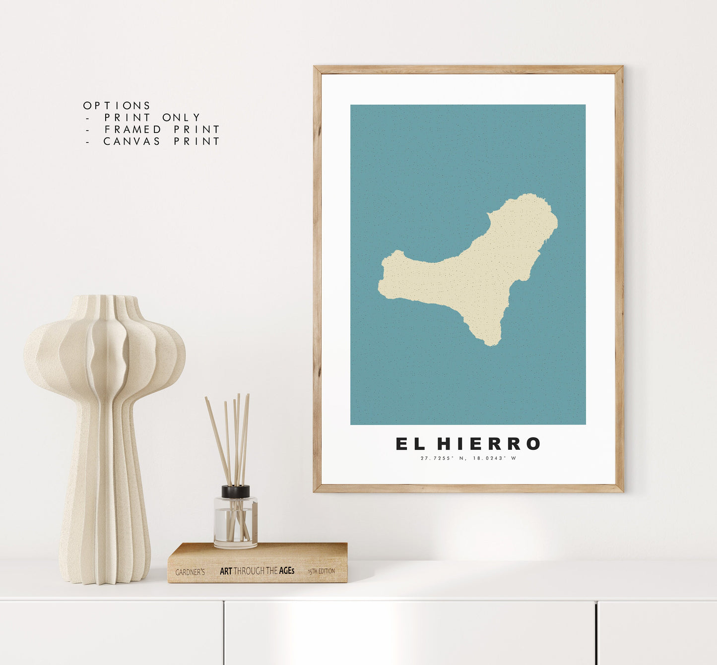 El Hierro Map Print - Personalised Map Gift - Framed or Canvas Options Available - Custom Text Options - Personalised Gift - Spain & Islands