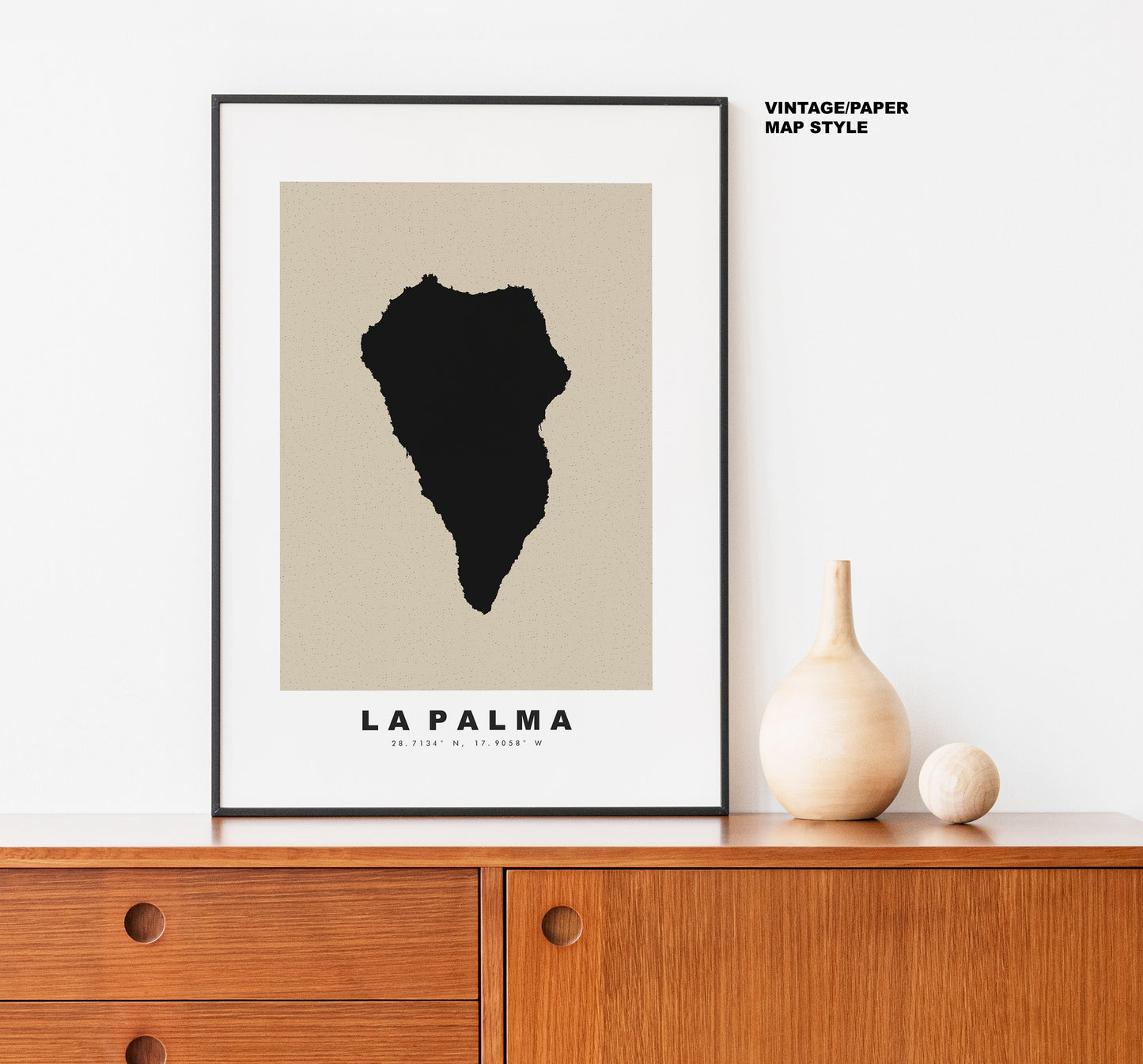 La Palma Map Print - Personalised Map Gift - Framed or Canvas Options Available - Custom Text Options - Personalised Gift - Spain & Islands