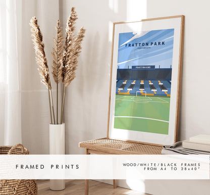 Fratton Park Travel Poster - Wall Art Print - Southsea and Portsmouth Travel Posters - Minimalist Retro Style - Prints or Framed Prints