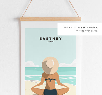 Eastney Beach Travel Poster - Wall Art Print - Southsea and Portsmouth Travel Posters - Minimalist Retro Style - Prints or Framed Prints