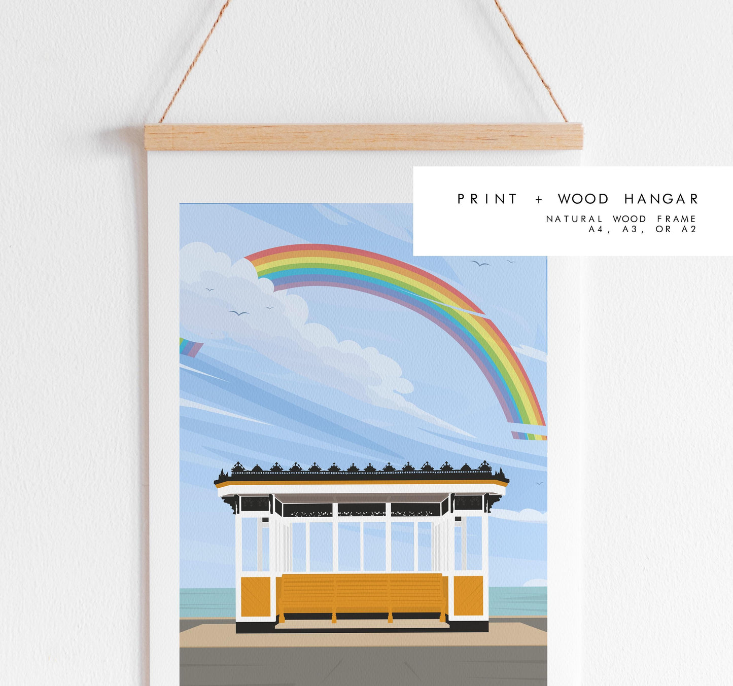 Southsea Pride Travel Poster - Wall Art Print - Southsea and Portsmouth Travel Posters - Minimalist Retro Style - Prints or Framed Prints