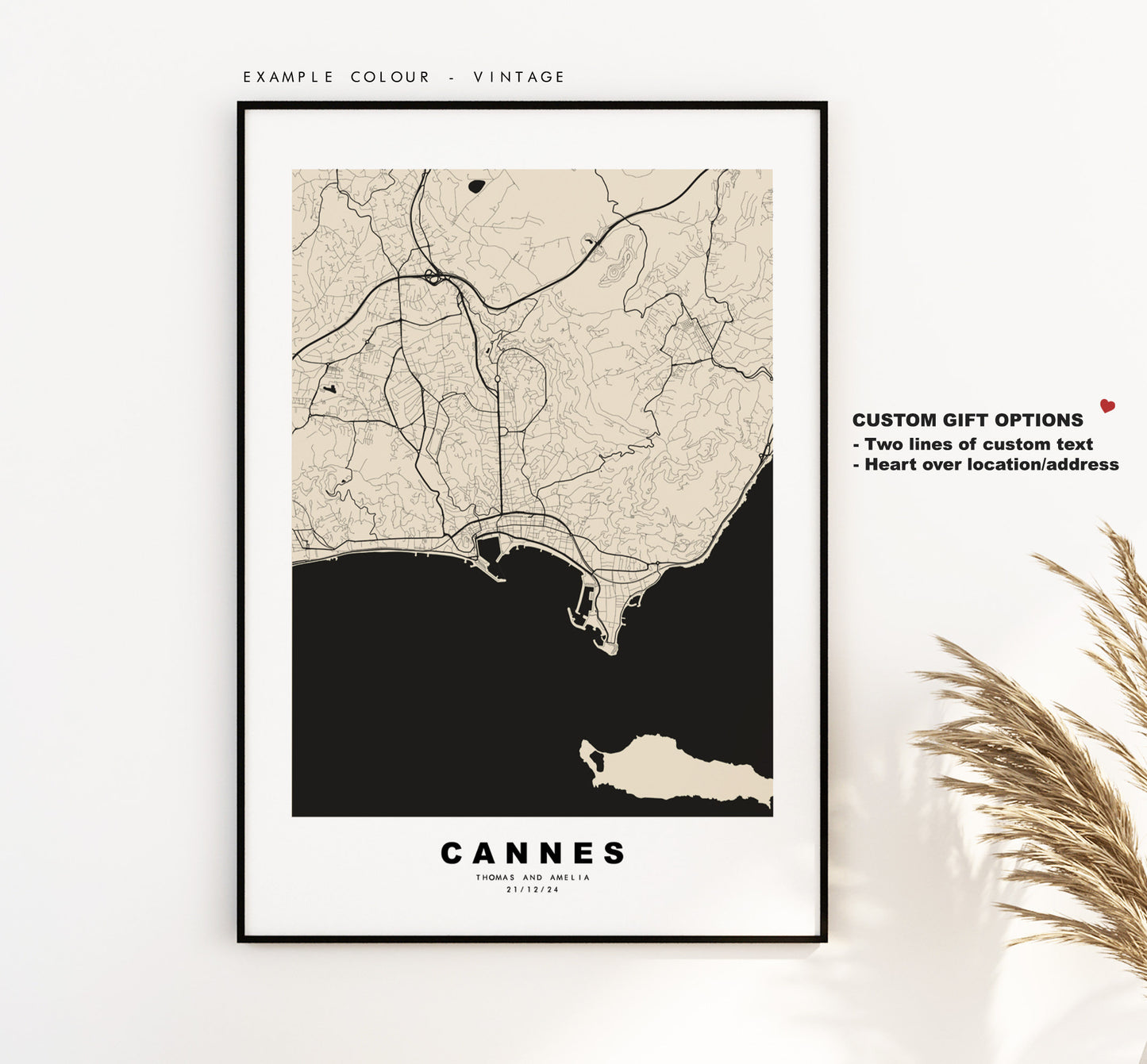 Cannes Map Print - City Map Poster - Map Wall Art - France City Maps - Cannes Print - Cannes Poster - Minimalist City Map - France