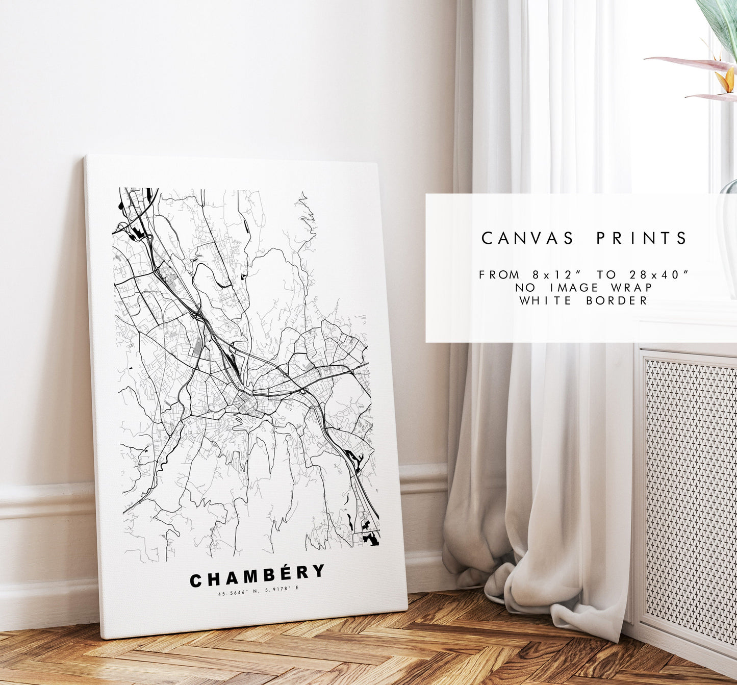 Chambery Map Print - City Map Poster - Map Wall Art - France City Maps - Chambéry Print - Chambéry Poster - Minimalist City Map - France