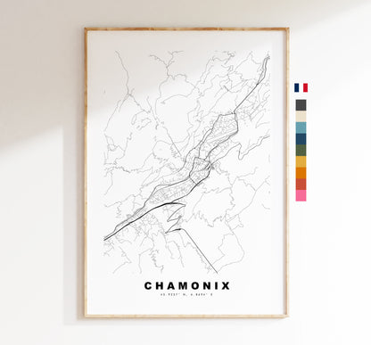 Chamonix Map Print - City Map Poster - Map Wall Art - France City Maps - Chamonix Print - Chamonix Poster - Minimalist City Map - France