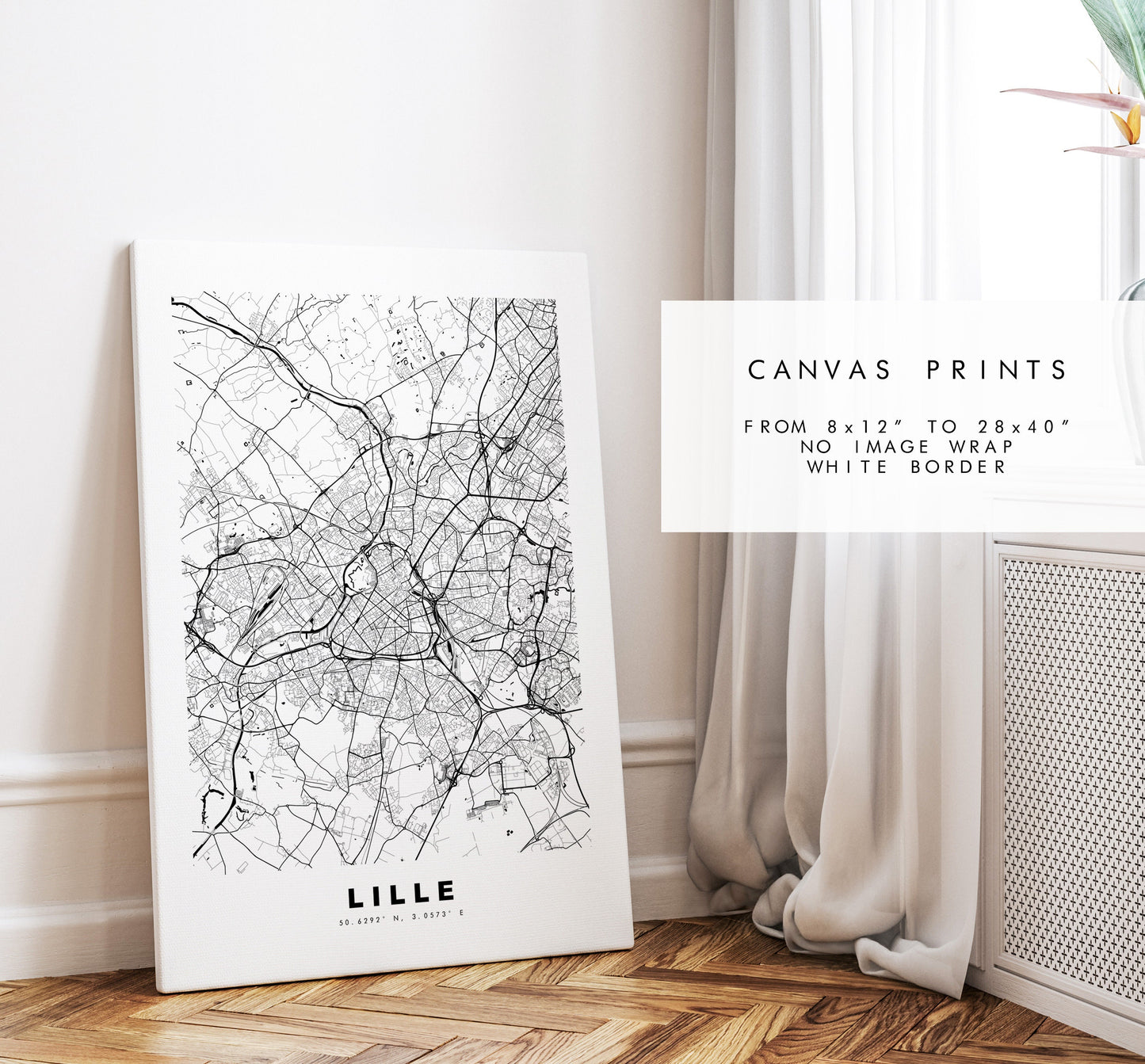 Lille Map Print - City Map Poster - Map Wall Art - France City Maps - Lille Print - Lille Poster - Minimalist City Map - France