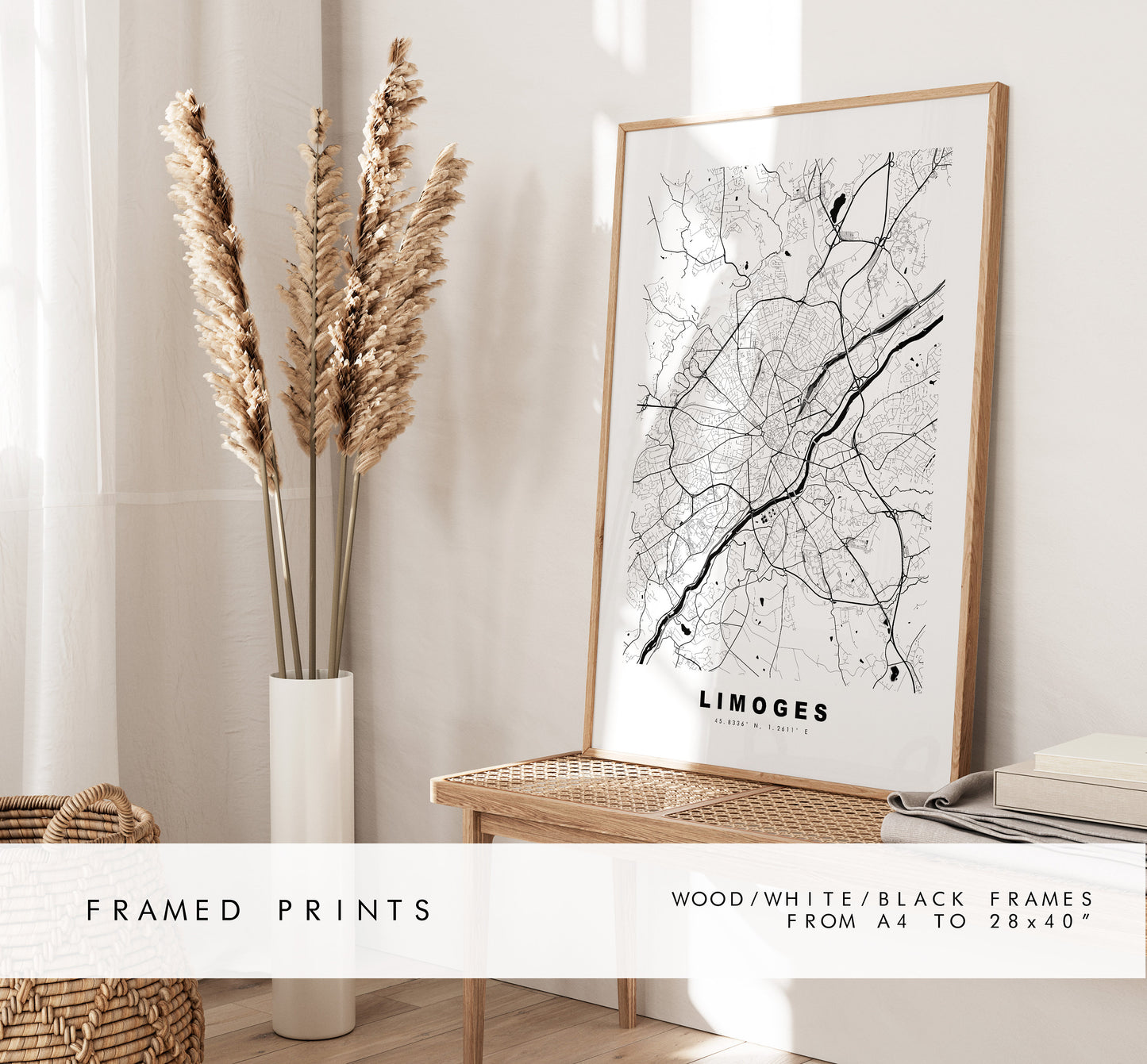 Limoges Map Print - City Map Poster - Map Wall Art - France City Maps - Limoges Print - Limoges Poster - Minimalist City Map - France