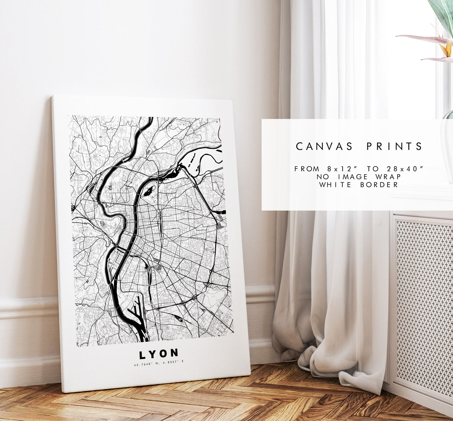 Lyon Map Print - City Map Poster - Map Wall Art - France City Maps - Lyon Print - Lyon Poster - Minimalist City Map - France