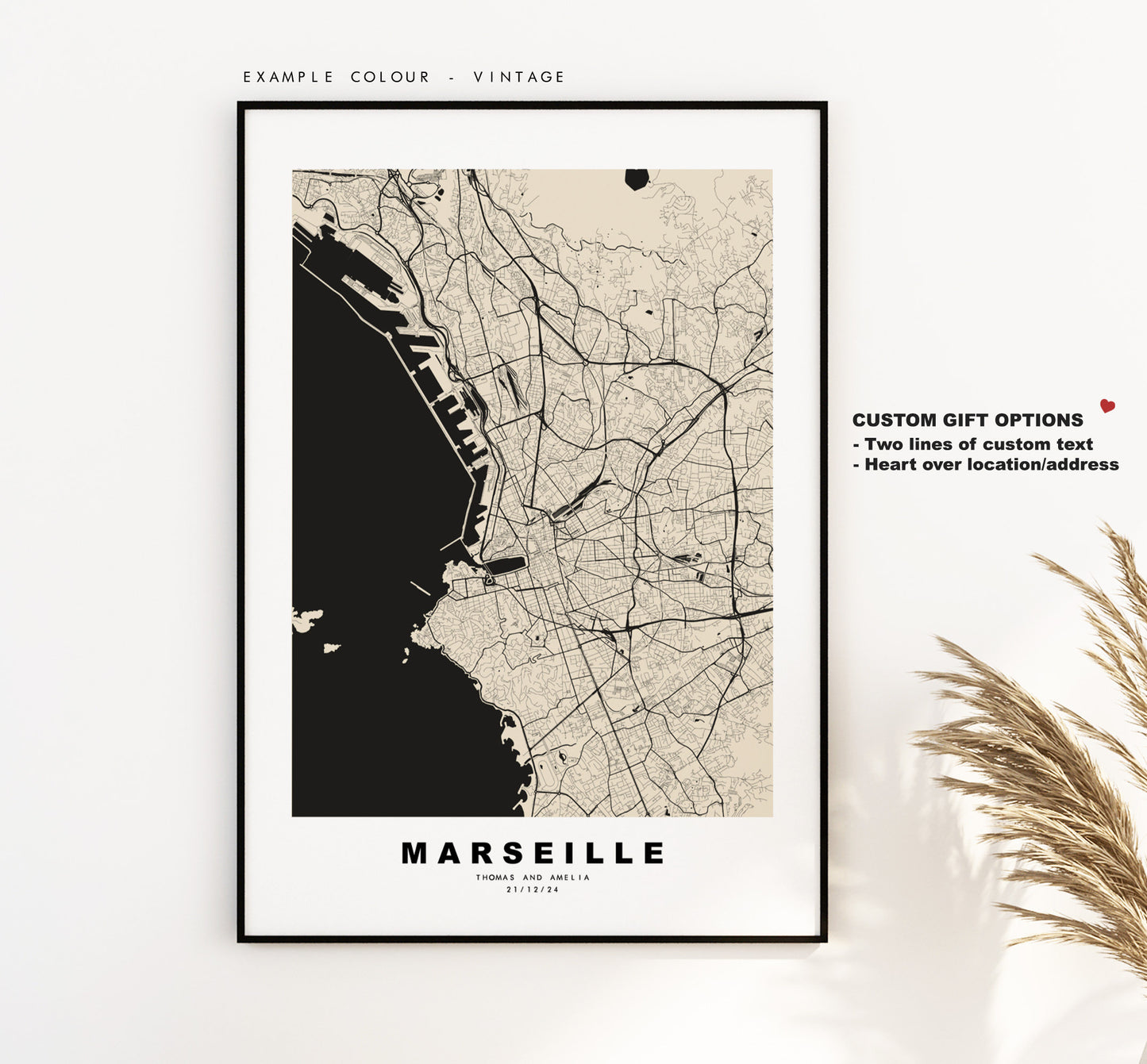 Marseille Map Print - City Map Poster - Map Wall Art - France City Maps - Marseille Print - Marseille Poster - Minimalist City Map - France