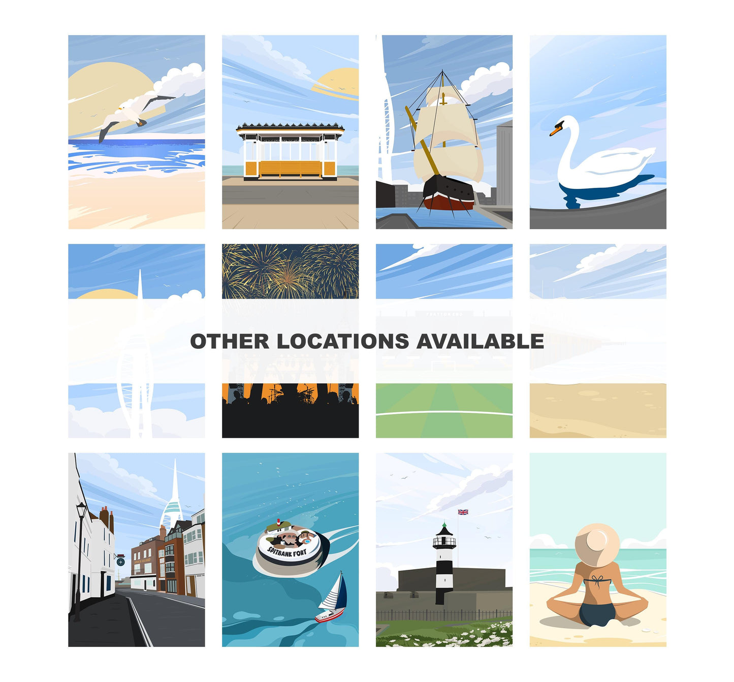 South Parade Pier Greeting Card - Portsmouth and Southsea Cards (Travel Designs) - Blank Inside or Include Message - Envelope Included