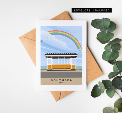 Southsea Pride Greeting Card - Portsmouth and Southsea Cards (Travel Designs) - Blank Inside or Include Message - Envelope Included