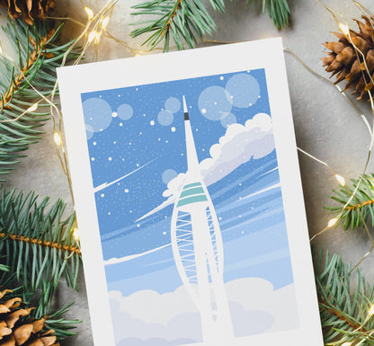 Portsmouth Christmas Card - Portsmouth and Southsea Cards (Travel Designs) - Blank Inside or Include Message - Envelope Included