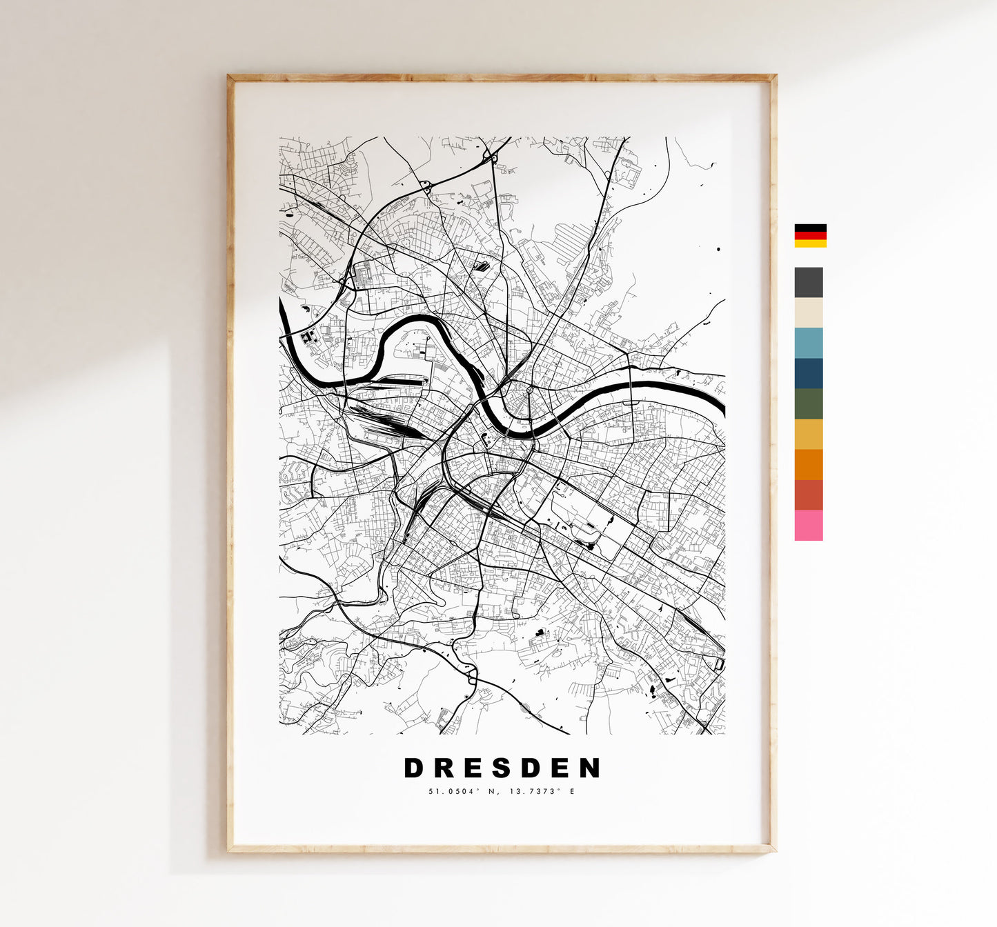 Dresden Map Print - City Map Poster - Map Wall Art - Germany City Maps - Dresden Print - Dresden Poster - Minimalist City Map - Germany